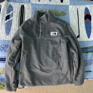 Gray North face Button down Quarter Zip